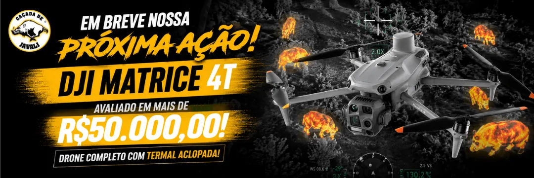 Em breve nossa próxima ação: drone DJI Matrice 4T completo com termal acoplada, avaliado em mais de R$ 50.000,00.